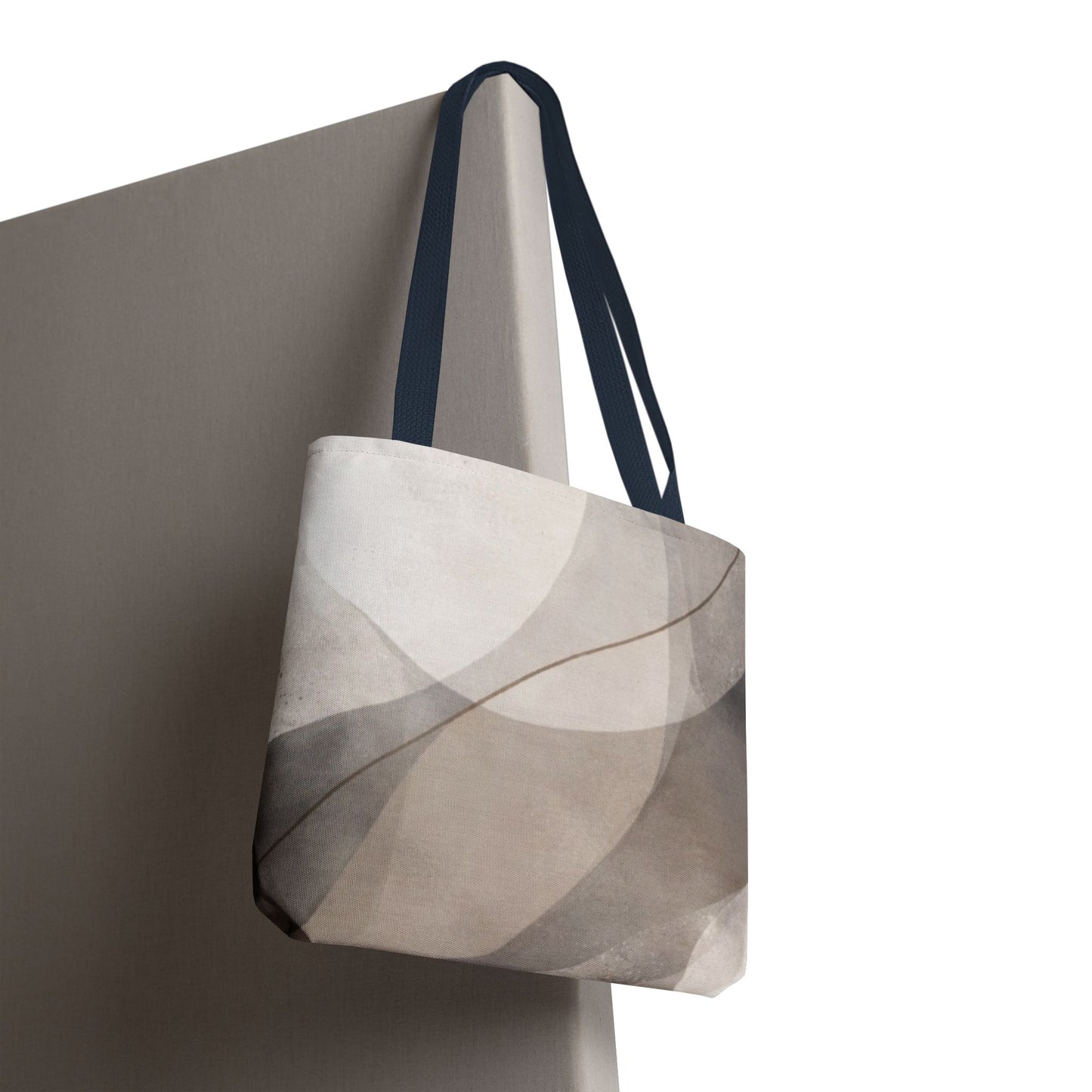 Neutral Abstract Watercolor Waves Tote Bag | All-Over Print