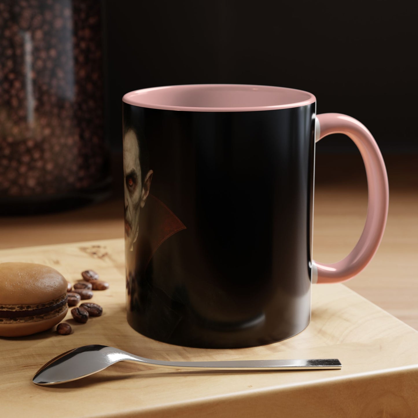 Gothic Dracula Vampire Accent Coffee Mug | Spooky Halloween Gift, Unique Home Decor, Collector's Mug, Coffee Lover's Gift