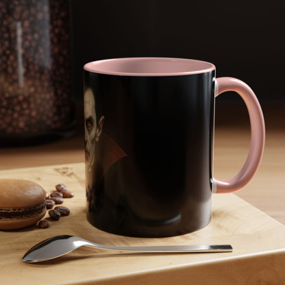 Gothic Dracula Vampire Accent Coffee Mug | Spooky Halloween Gift, Unique Home Decor, Collector's Mug, Coffee Lover's Gift