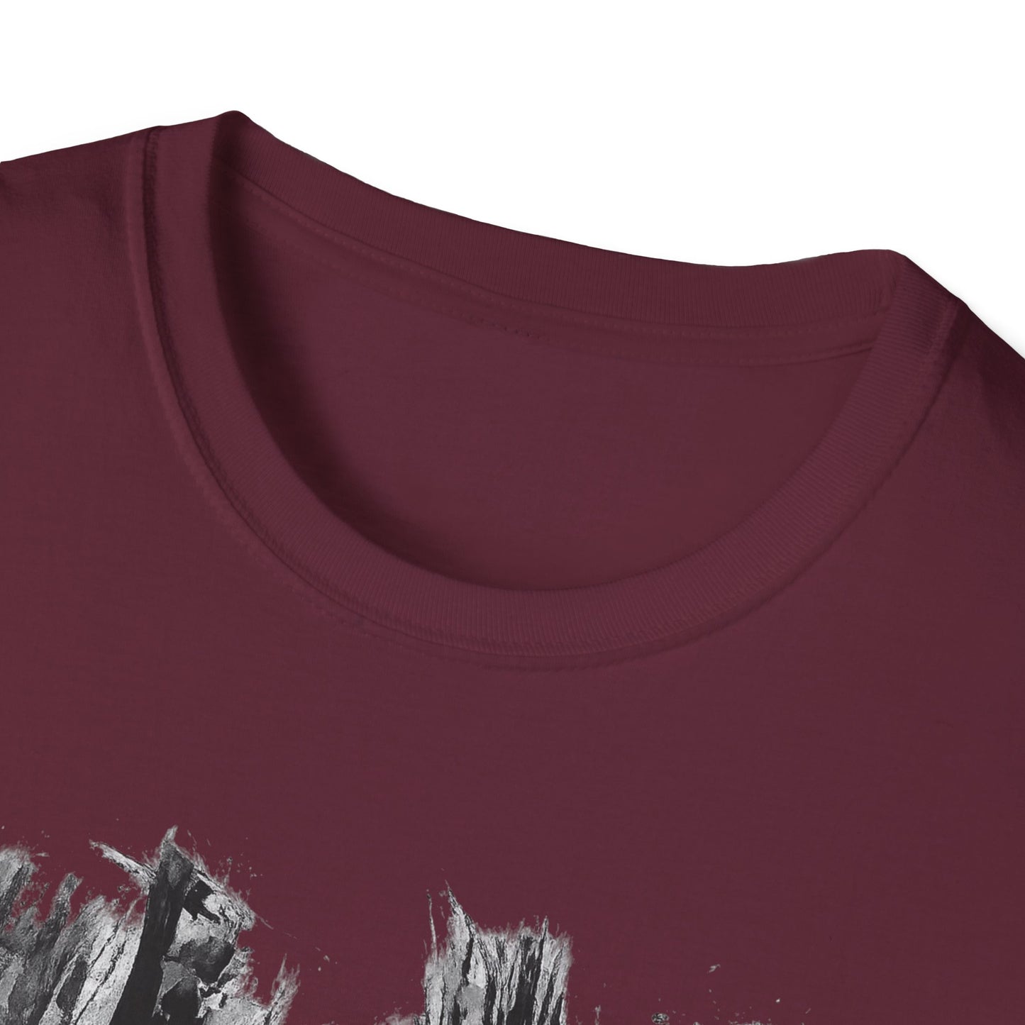 Unisex Softstyle T-Shirt with Abstract Landscape Art, Casual Wear, Gift for Art Lovers, Everyday Fashion, Nature Inspired Tee - TRV