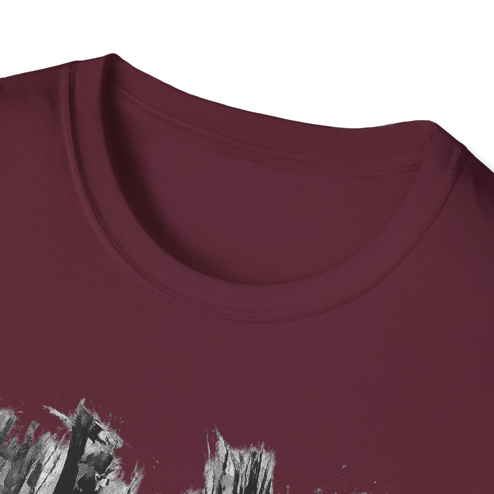 Unisex Softstyle T-Shirt with Abstract Landscape Art, Casual Wear, Gift for Art Lovers, Everyday Fashion, Nature Inspired Tee - TRV