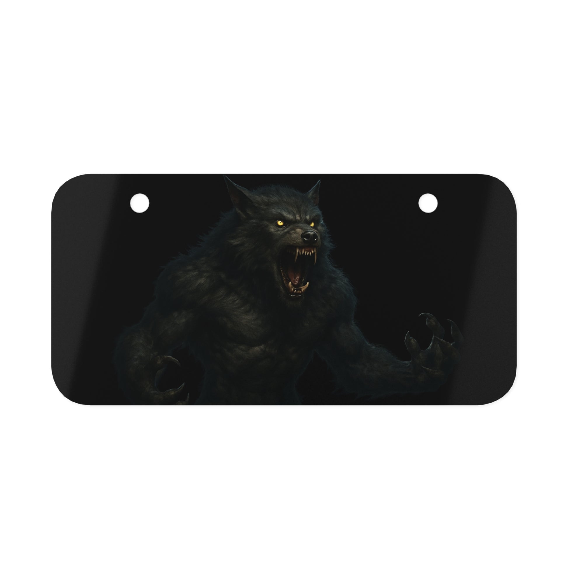 Werewolf-Themed Mini License Plate, Unique Decor, Car Accessory, Gift for Wolf Lovers, Rustic Home Decor, Halloween Decor - TRV