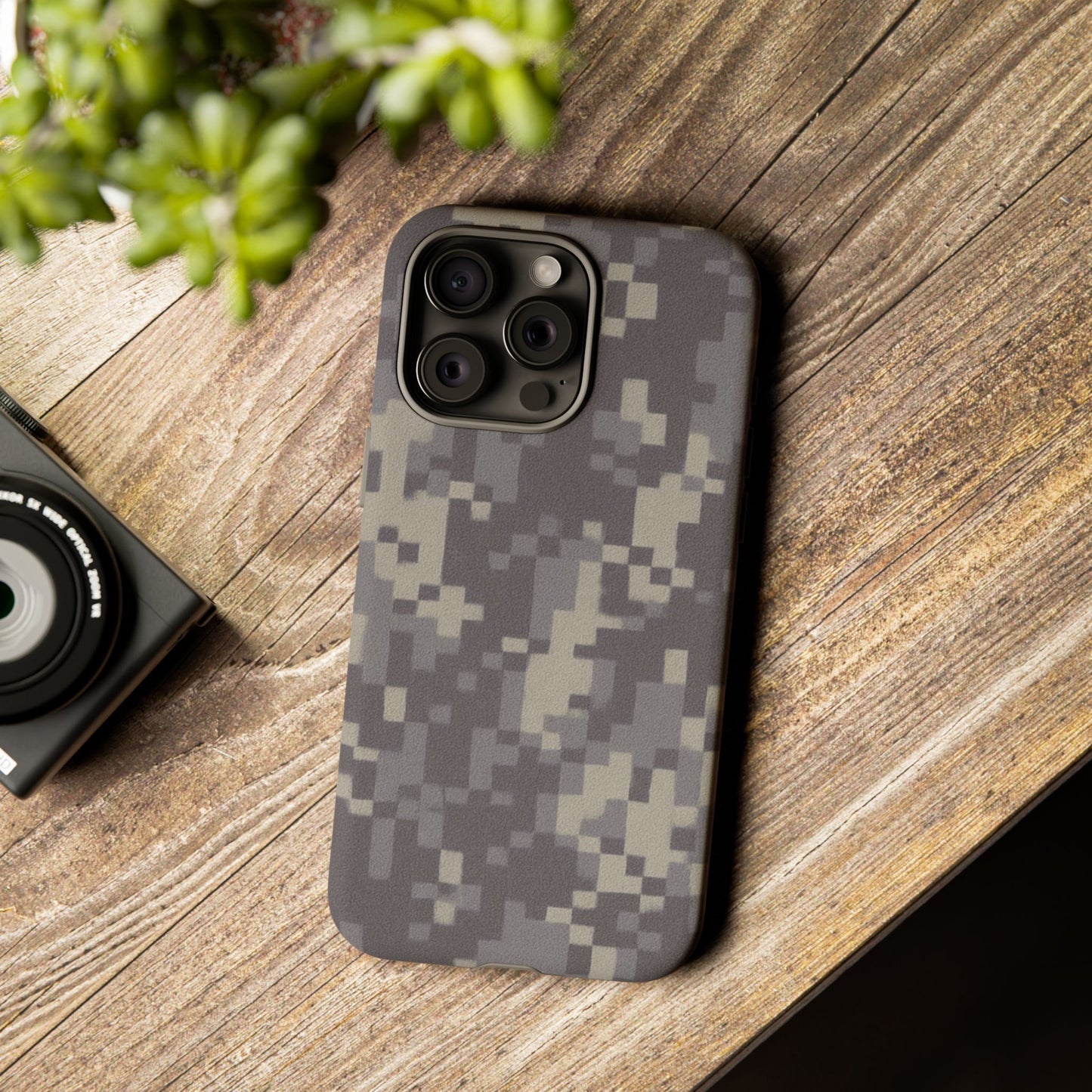 Rugged digital camouflage phone case by Printify, durable protective cover with tough digital camo design for smartphones.