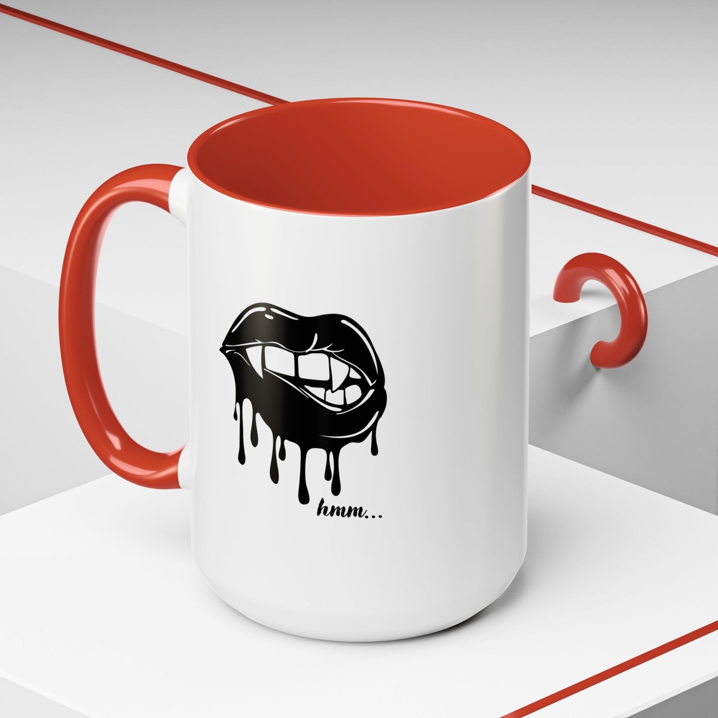 Vampire Lip Accent Coffee Mug - 11oz & 15oz - Unique Halloween Gift
