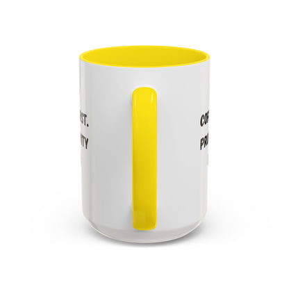 Coffee First Productivity Later Mug - Fun Office Gift, Motivational Coffee Cup, Black Handle Mug, Home Office Decor, Thoughtful Gift