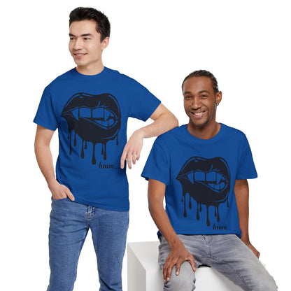 Edgy Graphic Tee - Dripping Lips Design - Unisex Heavy Cotton Tee