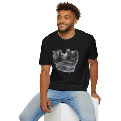 Minimalist Nature-Inspired Unisex Softstyle T-Shirt, Casual Wear, Everyday Style, Gift for Nature Lovers, Eco-Friendly Fashion