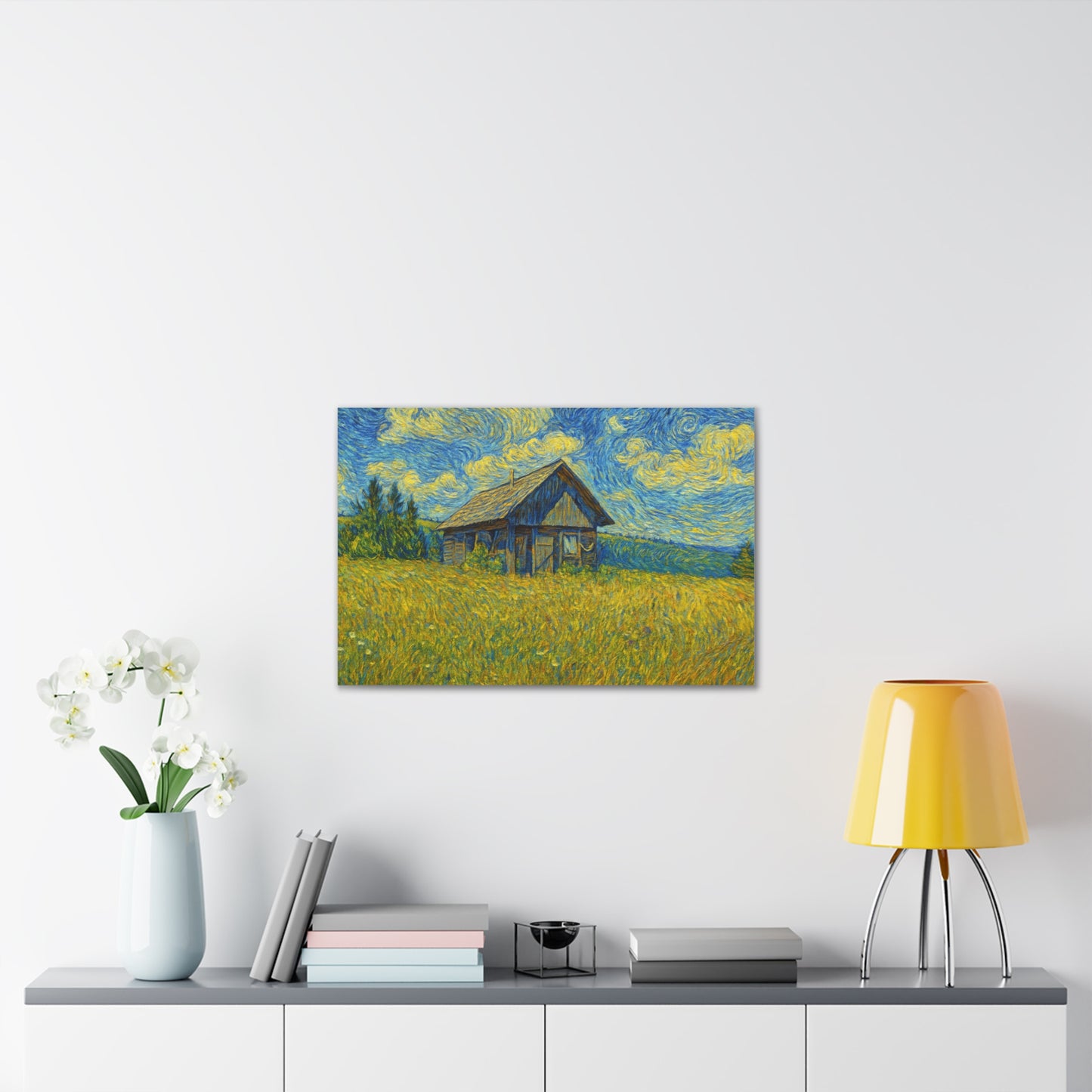 Starry Field Barn Canvas Print