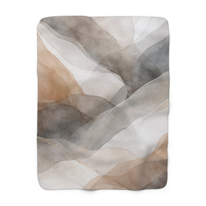 Abstract Sherpa Fleece Blanket