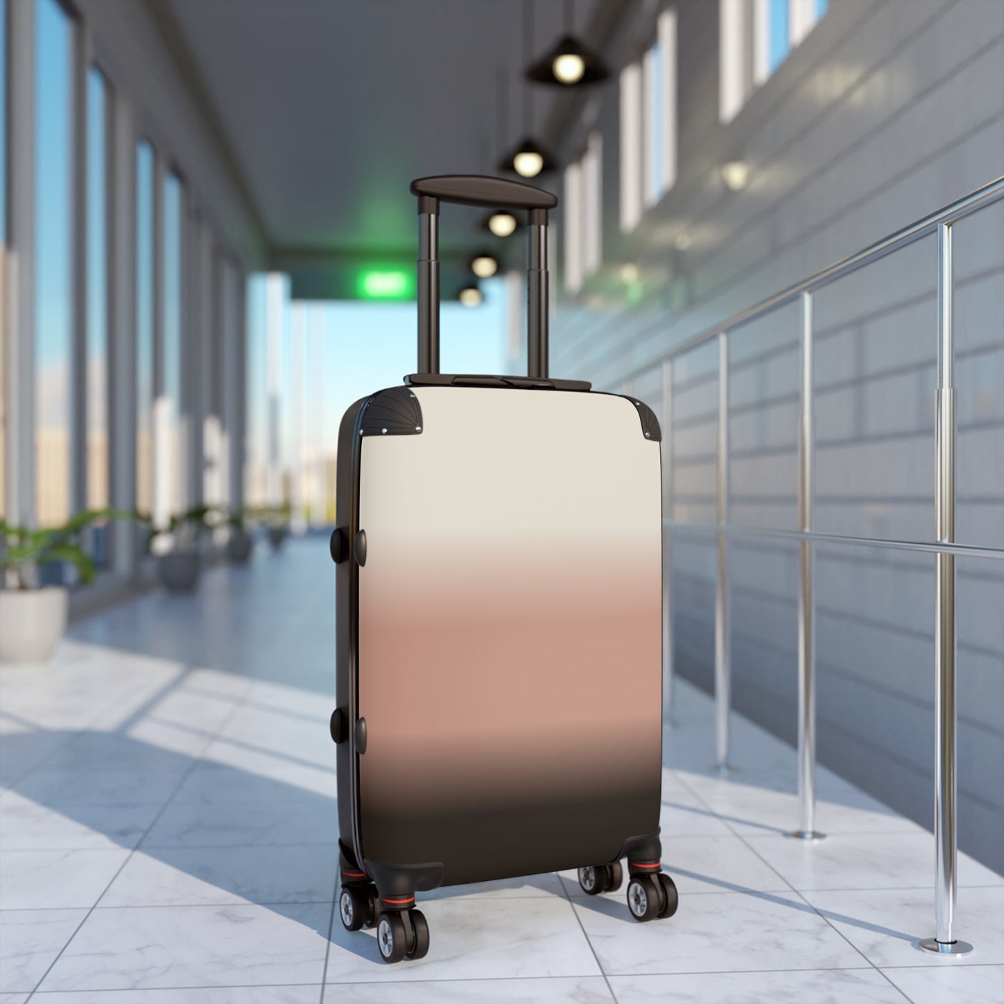 Gradient Carry-On Suitcase – Blush to Charcoal Ombre Travel Luggage