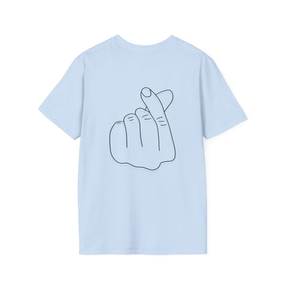 Trendy Unisex Softstyle T-Shirt with Love Hand Gesture Design