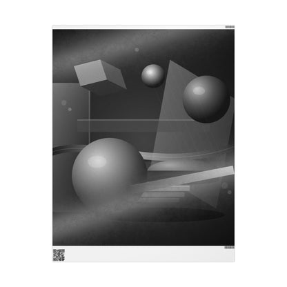 Geometric Shapes Black & Gray Wrapping Paper | Gift Wrap Roll