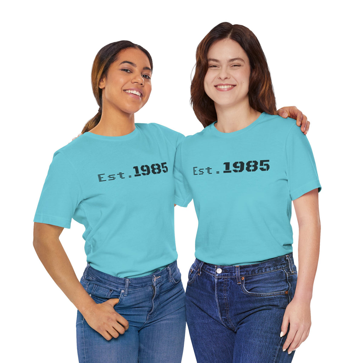 Printify vintage T-shirt featuring "Est. 1985" graphic design on a comfortable casual tee.