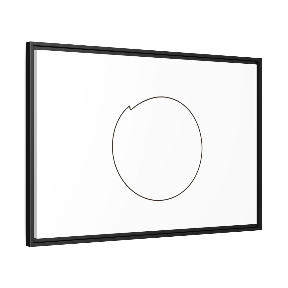 Framed matte canvas wall art featuring a minimal circular line design by Printify, displayed on a modern wall.