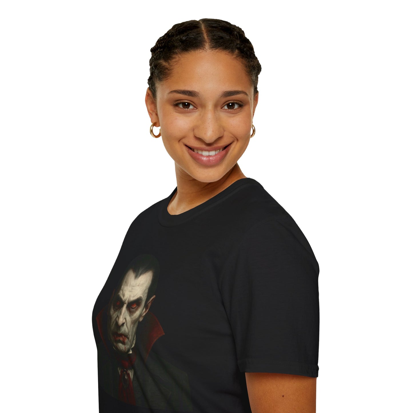 Vampire-Themed Unisex T-Shirt, Casual Apparel for Halloween, Gothic Style Tee, Perfect Gift for Horror Lovers, Spooky Season Fashion
