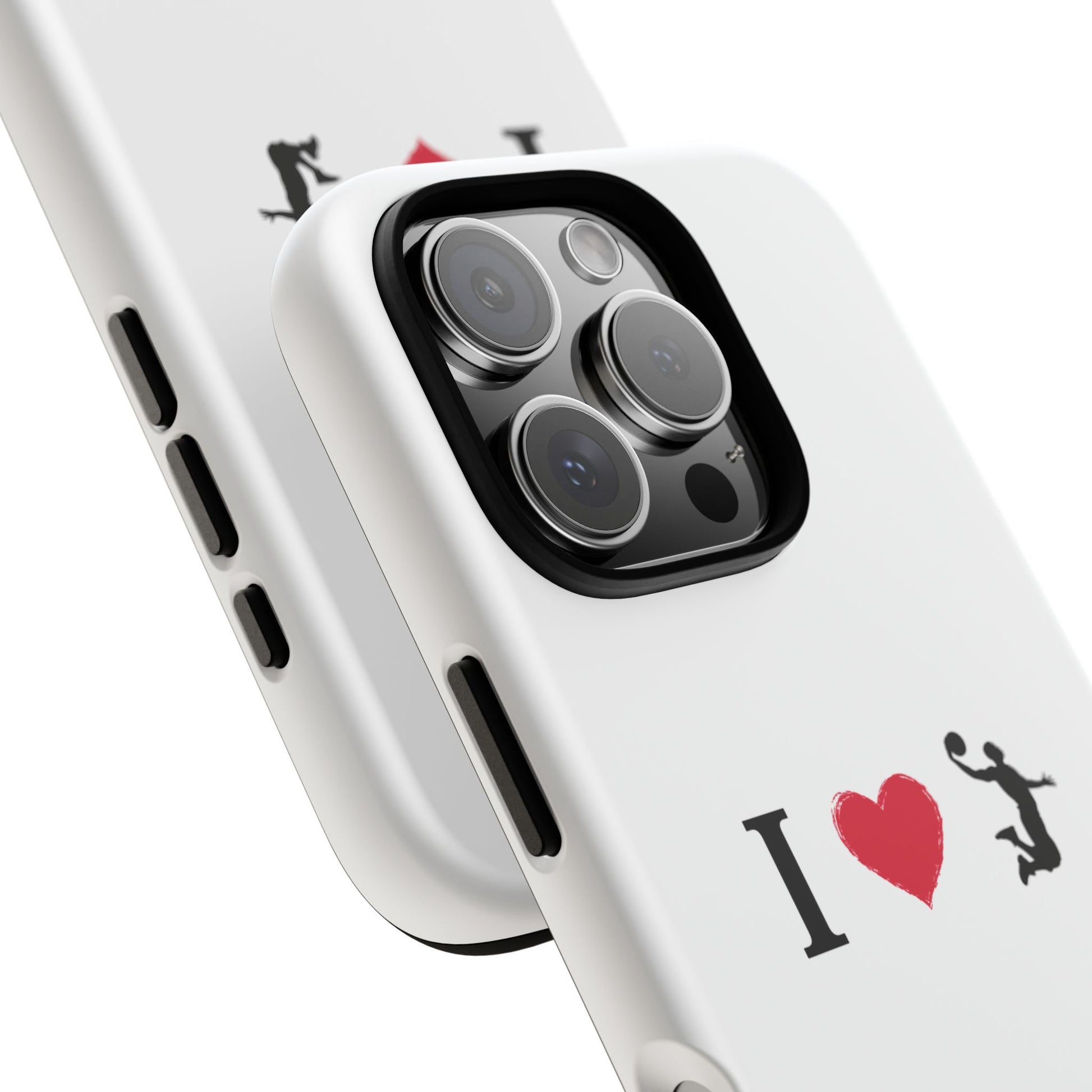 I Love Basketball Phone Case, Sporty Cell Cover, Basketball Gift for Players, Tough Cases, Love for Sports Accessories - TRV