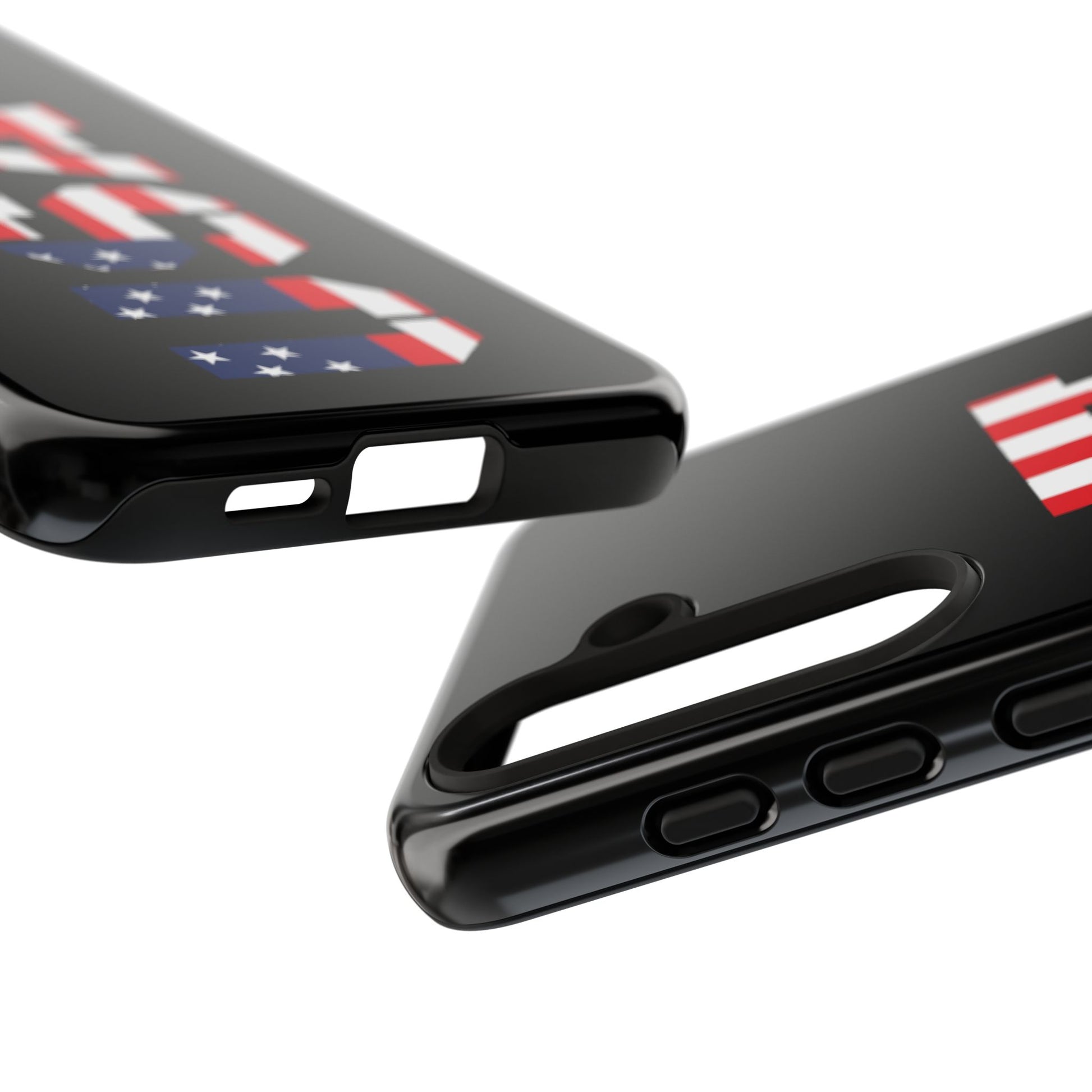 USA Phone Case with American flag design, durable Printify tough case for smartphones featuring patriotic patriotic motifs.