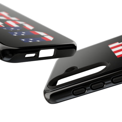 USA Phone Case with American flag design, durable Printify tough case for smartphones featuring patriotic patriotic motifs.