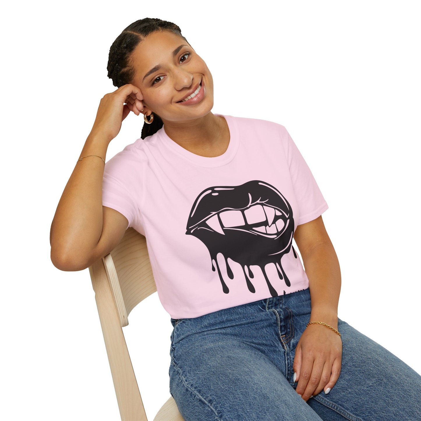 Edgy Graphic Unisex T-Shirt - Dripping Mouth Design, Cool Tee, Trendy Shirt, Hipster Top, Streetwear, Alternative Fashion, Holiday Gift