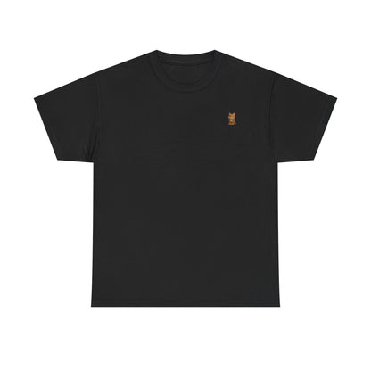 Brown kitten graphic T-shirt for cat lovers, featuring a cute feline design on a comfortable Printify cotton tee.
