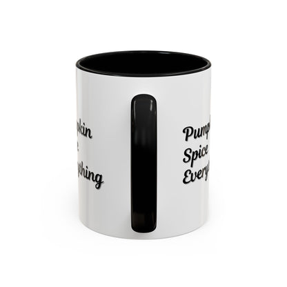 Printify Pumpkin Spice Everything coffee mug with fall-themed orange and white design, 11oz seasonal ceramic coffee cup