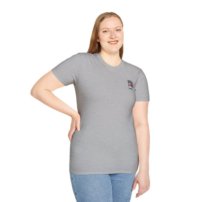Patriotic Unisex Softstyle T-Shirt, American Flag Tee, USA Pride Shirt, Perfect for Independence Day, Casual Wear - TRV