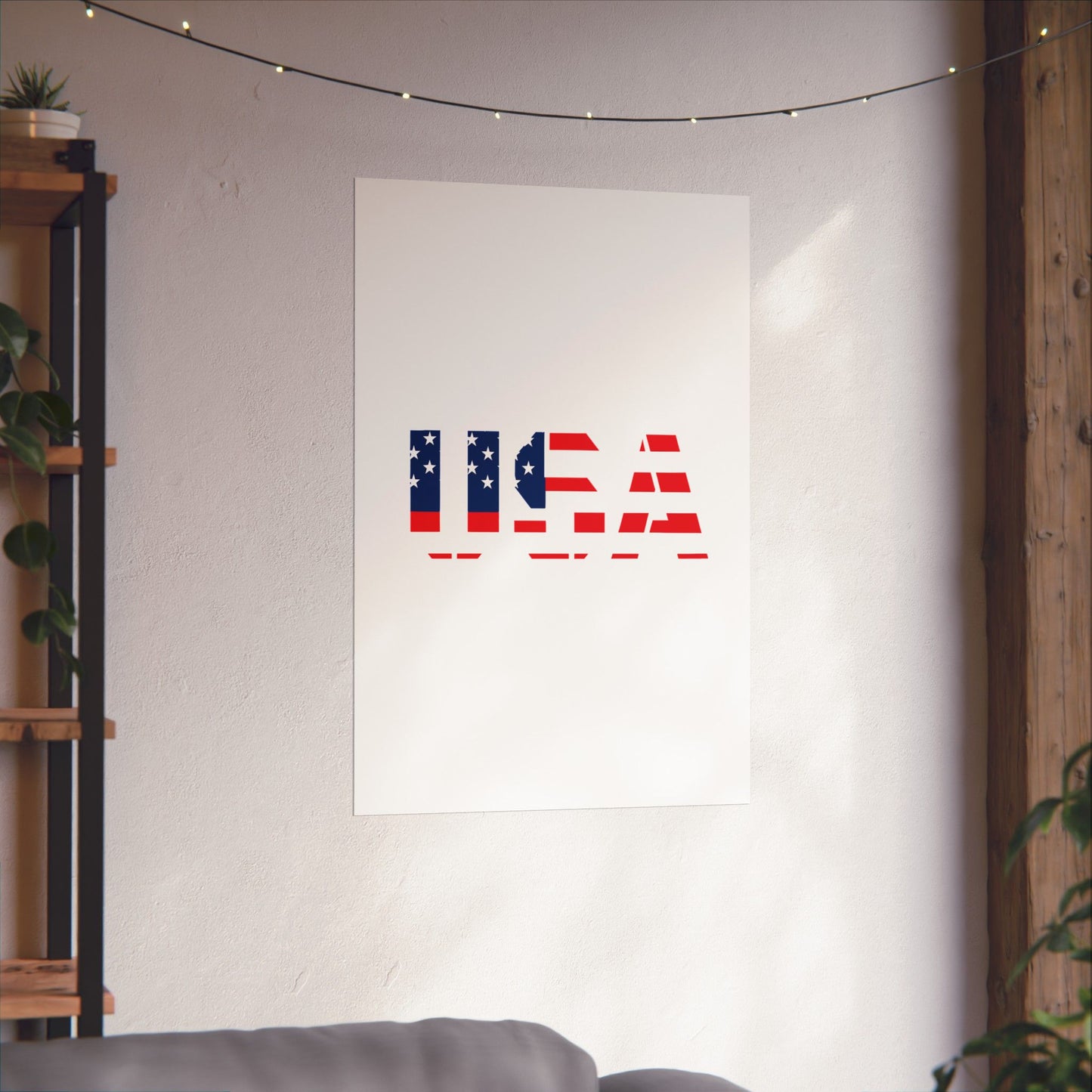 USA Patriotic Wall Art Poster, Red White Blue Home Decor, Fourth of July Decoration, American Flag Art, Independence Day Gift