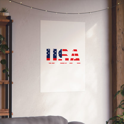 USA Patriotic Wall Art Poster, Red White Blue Home Decor, Fourth of July Decoration, American Flag Art, Independence Day Gift