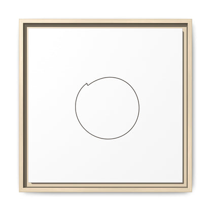 Framed matte canvas wall art featuring a minimal circular line design, perfect for modern home decor.
