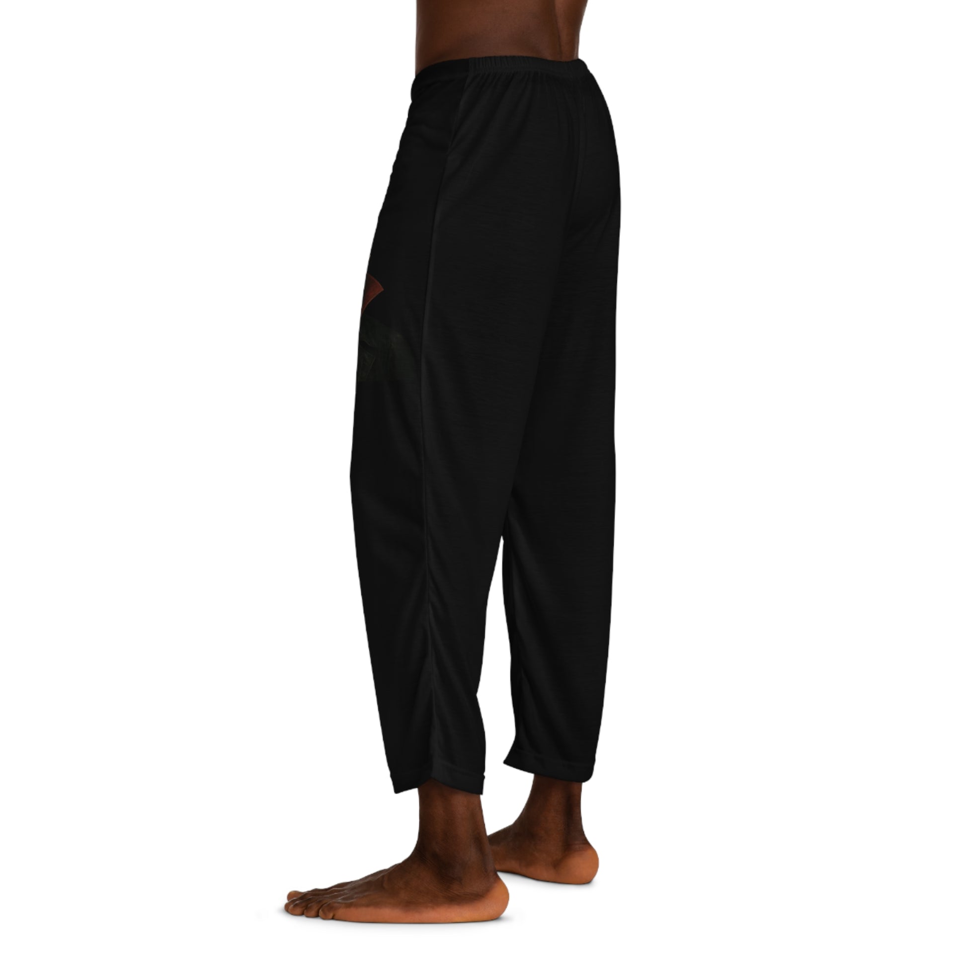 All-over print vampire portrait men's pajama pants featuring gothic Halloween design, comfortable lounge sleepwear by Printify.