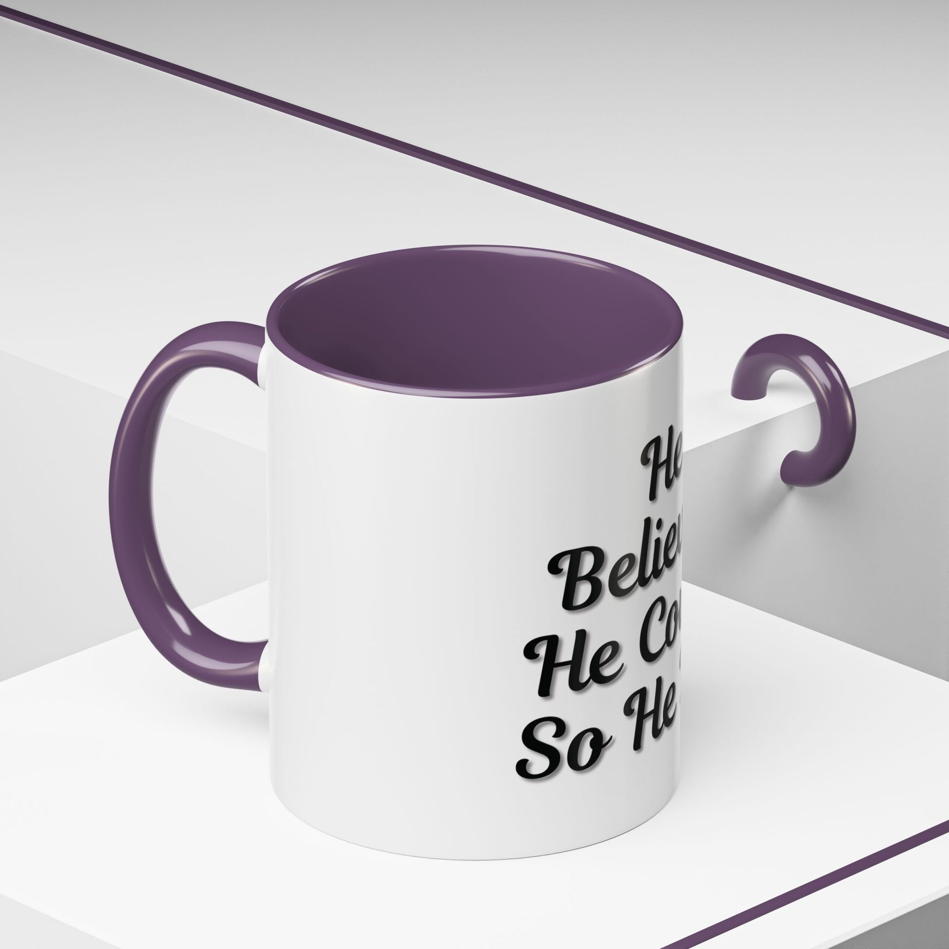 Inspirational Accent Coffee Mug - 'He Believed He Could, So He Did' - Perfect Gift for Motivational Moments - TRV