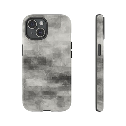 Abstract gray grid design phone case by Printify, tough protective iPhone cover with grid pattern, slim and durable.