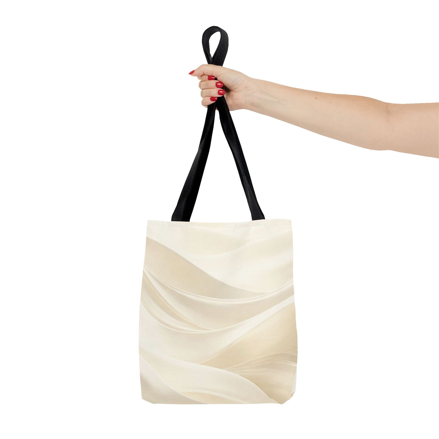Cream Abstract Waves Tote Bag | Neutral Swirl Pattern