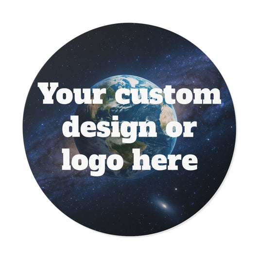 Custom Earth Space Design round vinyl sticker featuring a space-themed Earth illustration, ideal for decorating notebooks or laptops.