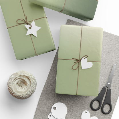 Ombre Sage Wrapping Paper Roll — Neutral Green Gradient Gift Wrap