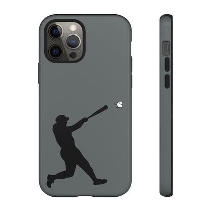 Printify baseball batter phone case, tough protective smartphone cover featuring a baseball player design for fans.