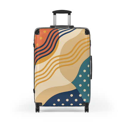 Abstract Waves Carry-On Suitcase — Colorful Modern Travel Luggage