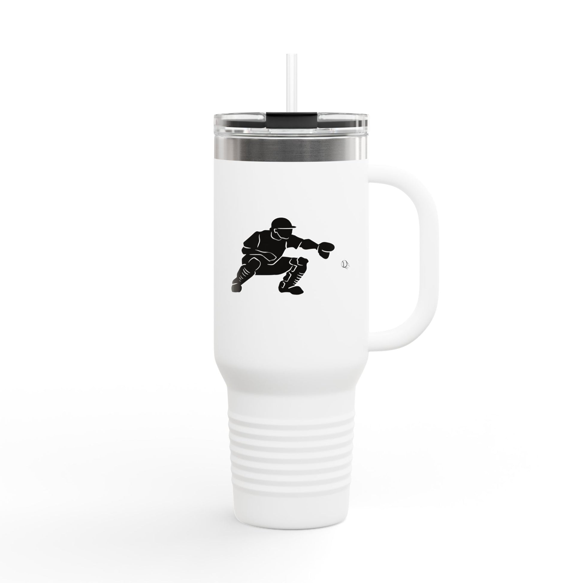 Insulated Travel Mug | Baseball Catcher Themed Travel Tumbler for Active Lifestyles, Coffee Mug, Road Trip Cup, Gym Hydration, Gift for Athletes - TRV