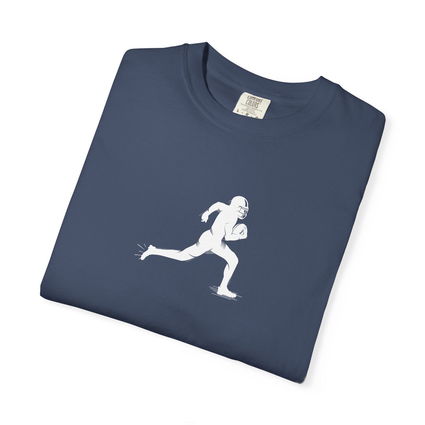 Sporty Unisex Garment-Dyed T-Shirt with Football Player Graphic, Activewear, Casual Wear, Gift for Runners, Fitness Apparel, Everyday Style