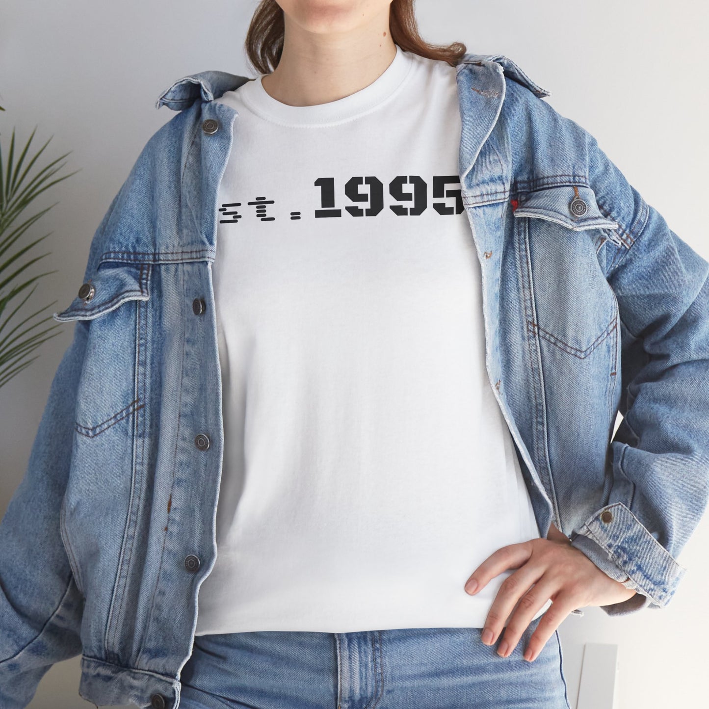 Unisex Heavy Cotton Tee - Est. 1995, Vintage Birthday Gift, Customizable Tee, Retro Unisex Shirt, Casual Everyday Wear