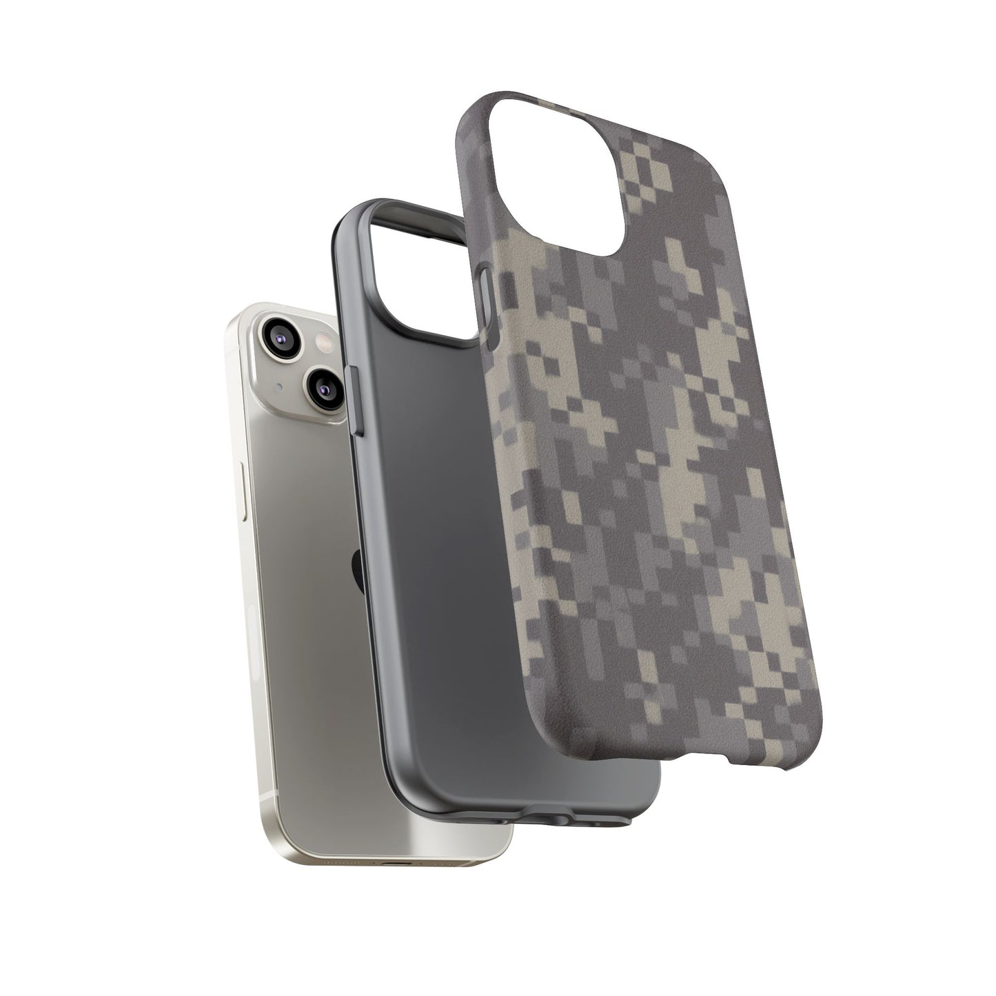 Digital camouflage tough phone case by Printify, rugged protective cover for smartphones with digital camo design.