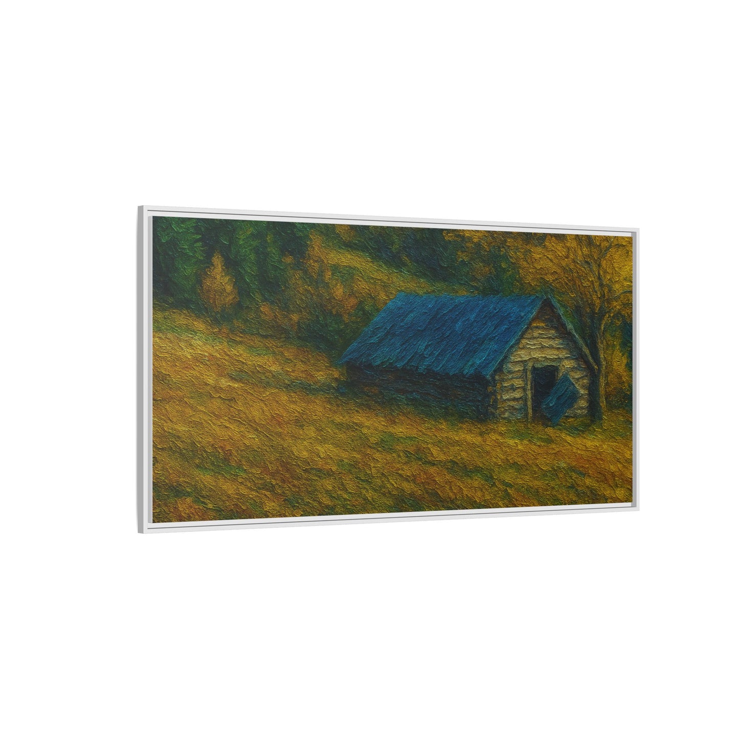 Framed Matte Canvas Print, Rustic Artwork, Farmhouse Decor, Nature Wall Art, Gift for Home, Autumn Decor, Landscape Painting