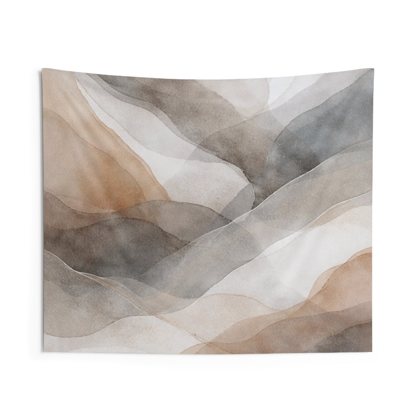 Abstract Watercolor Mountains Indoor Wall Tapestry | Neutral Landscape Art