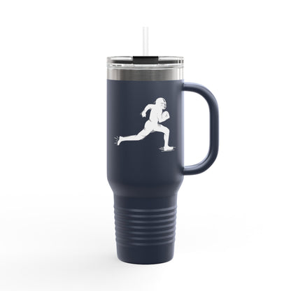 Football Player Coffee Tumbler, Insulated Travel Mug for Active Lifestyles, Sporty Drinkware for On-the-Go, Perfect Gift for Athletes