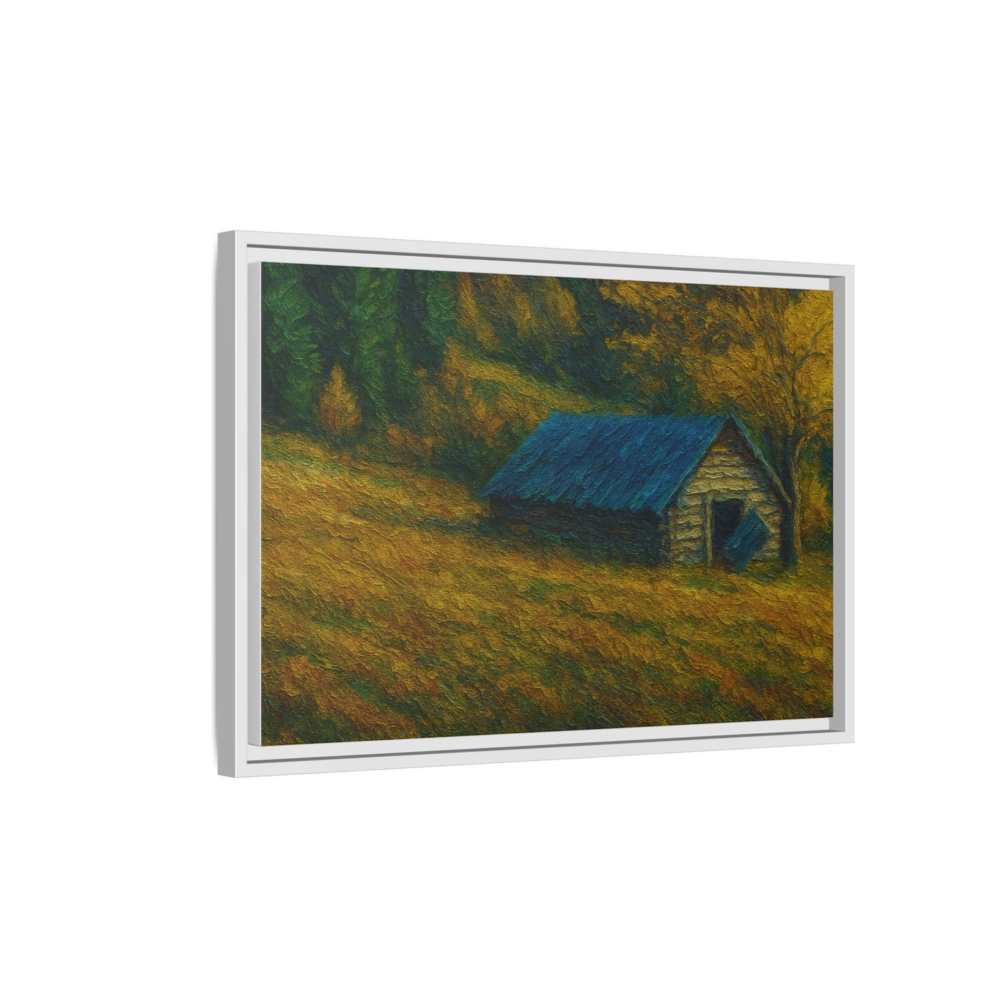 Framed Matte Canvas Print, Rustic Artwork, Farmhouse Decor, Nature Wall Art, Gift for Home, Autumn Decor, Landscape Painting