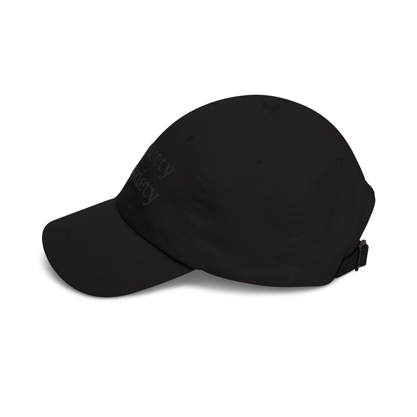 Dad Cap — "My anxiety has anxiety" Embroidered White Baseball Hat