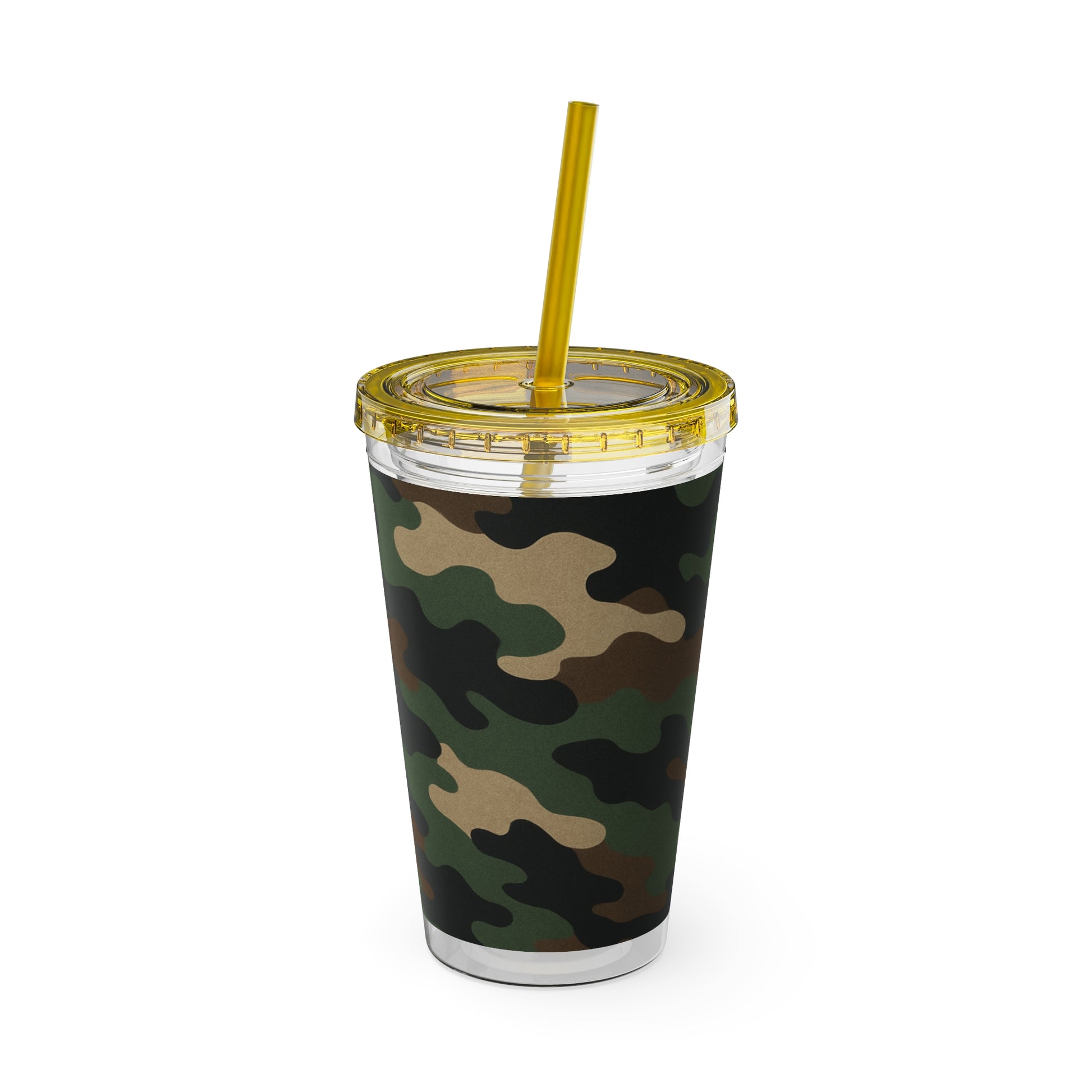 Stylish Camo Tumbler, 16oz Cup with Straw, Perfect for Outdoor Adventures, Gifts for Him, Travel Mug, Eco-friendly Drinkware, Camping - TRV