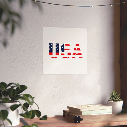 USA Patriotic Wall Art Poster, Red White Blue Home Decor, Fourth of July Decoration, American Flag Art, Independence Day Gift