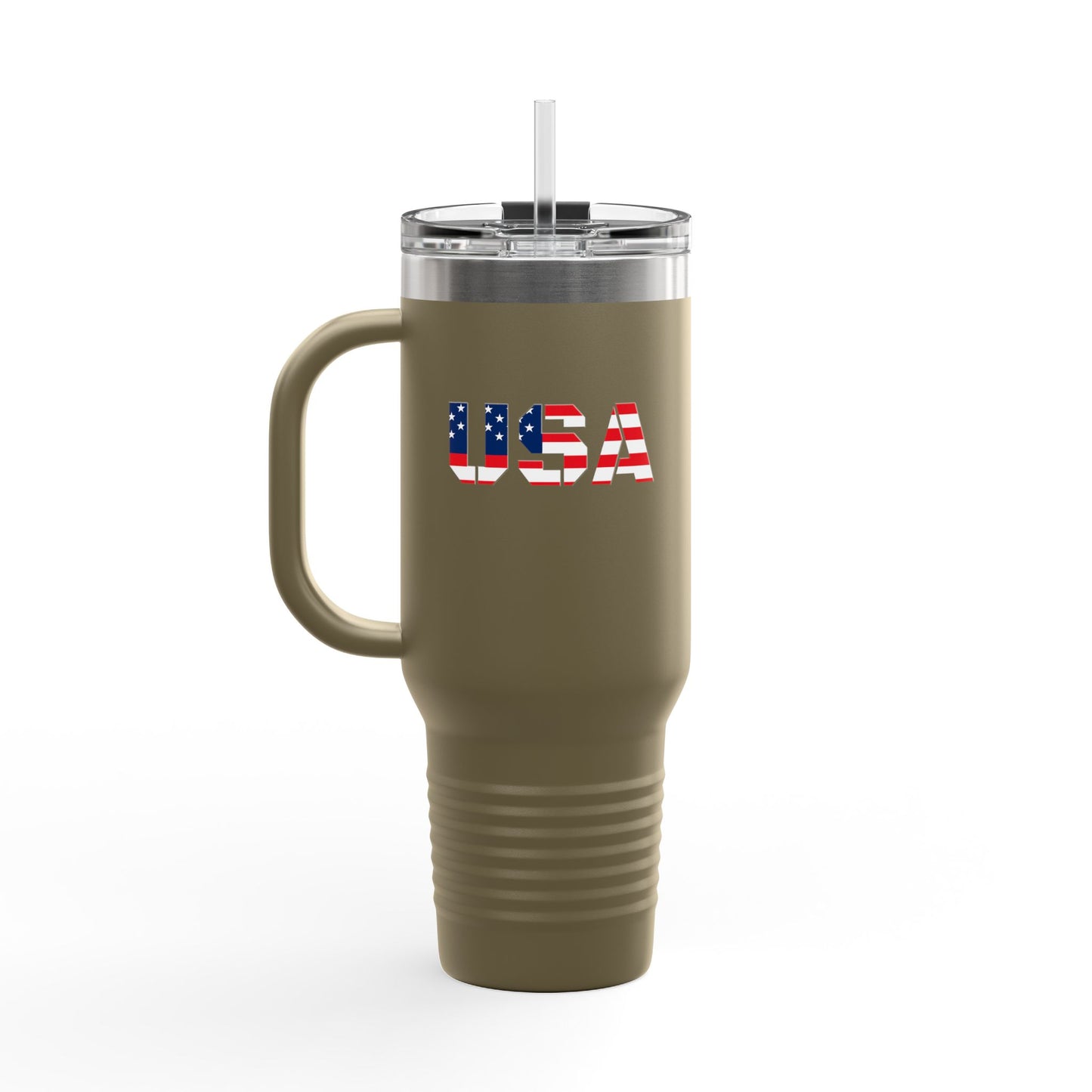 Insulated Travel Mug with USA Design - Perfect for Road Trips, Outdoor Adventures, and Gifts, 40oz Tumbler for Coffee, Tea, and More