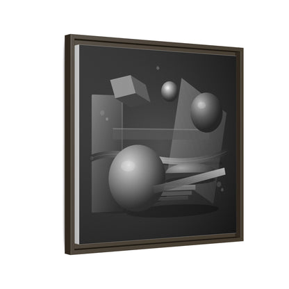 Monochrome Geometric Spheres Canvas Framed Wall Art | Matte Print